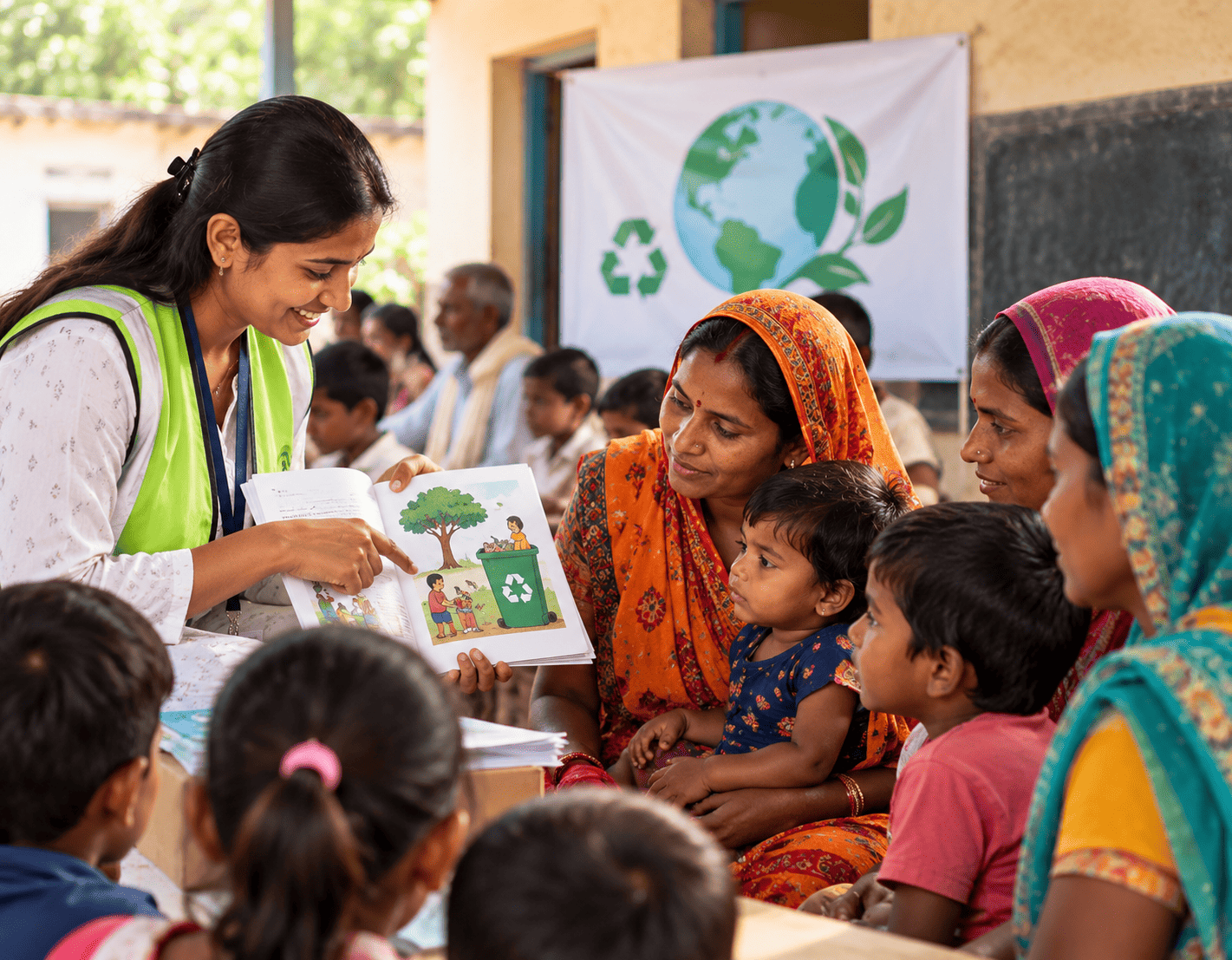 Volunteers working together with the community